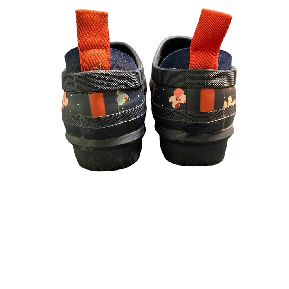Joules Pop On Women's Welly Clogs Size 9 Navy Floral Rubber Rain Garden Shoes - Picture 6 of 7